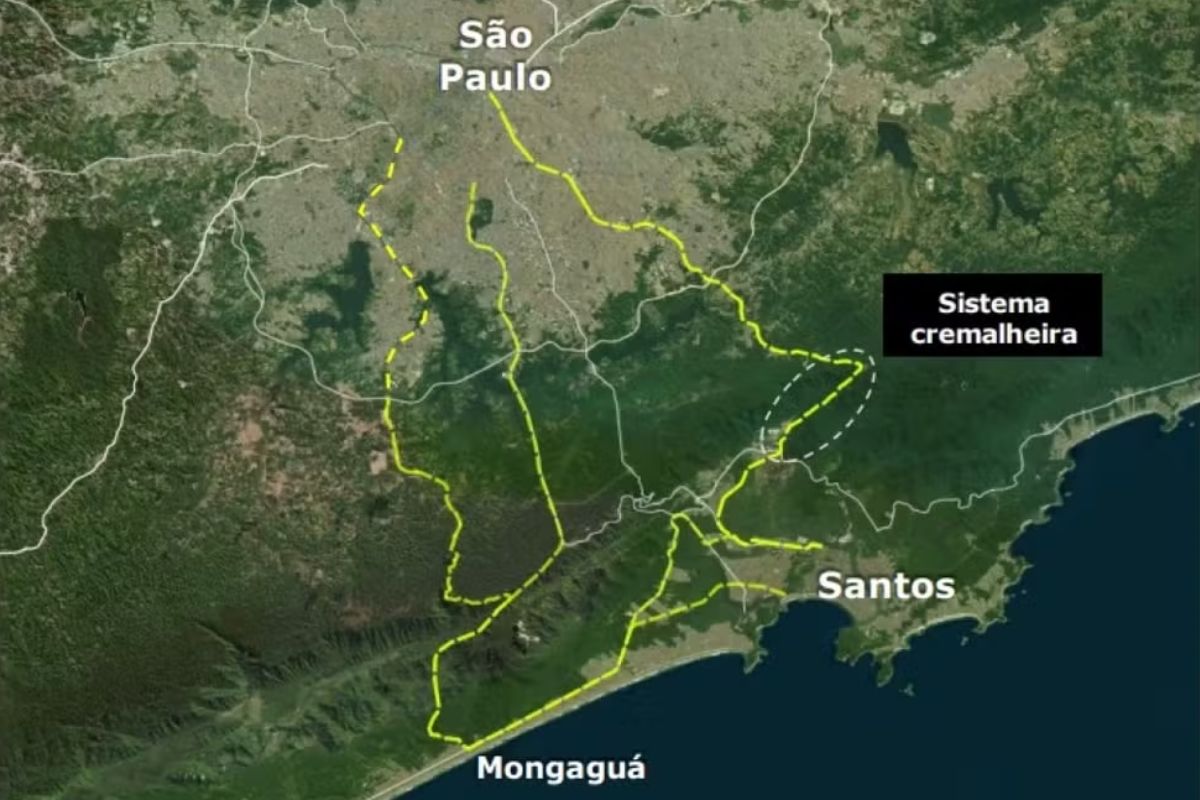 Trajetos do novo Trem Intercidades (TIC)